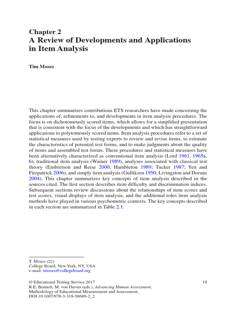 A Review of Developments and Applications in Item | PDF