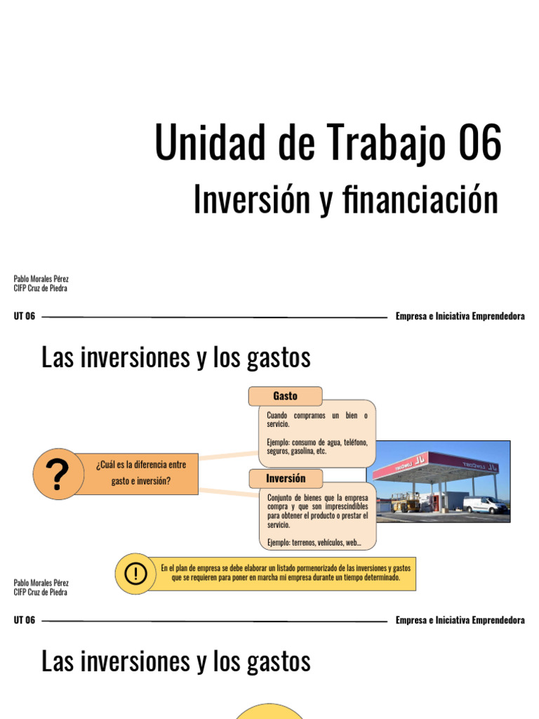 UT 06 - Inversión y Financiación | PDF | Bancos | Finanzas y dinero