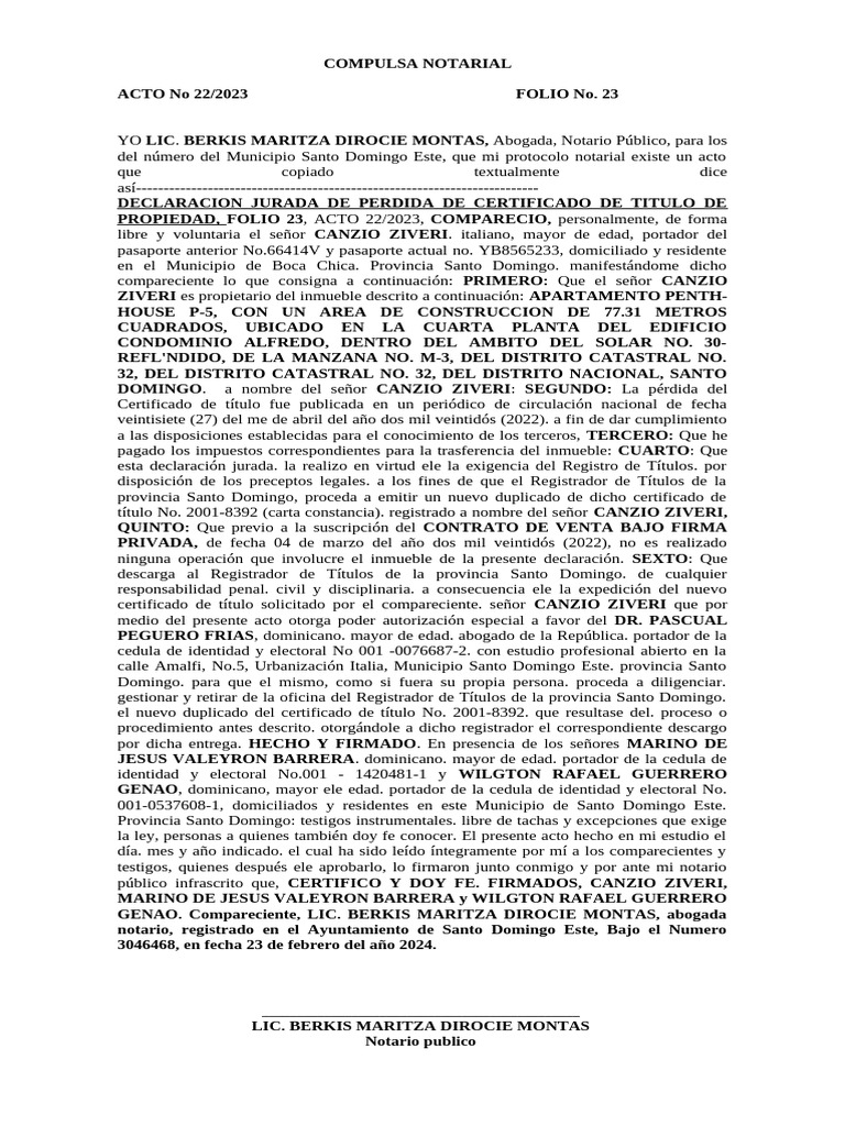 Compulsa CANCIO ZIVERI | PDF