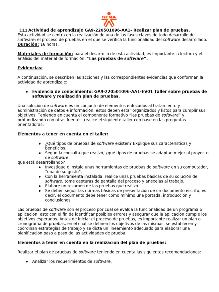 Taller de Pruebas Del Software y Realiza Pruebas | PDF