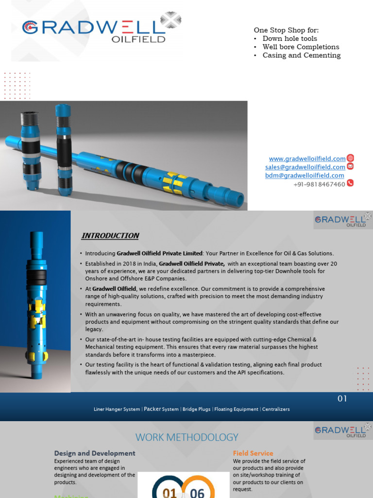 Gradwell Oilfield: Quality Oil Tools Solutions | PDF | Casing (Borehole ...