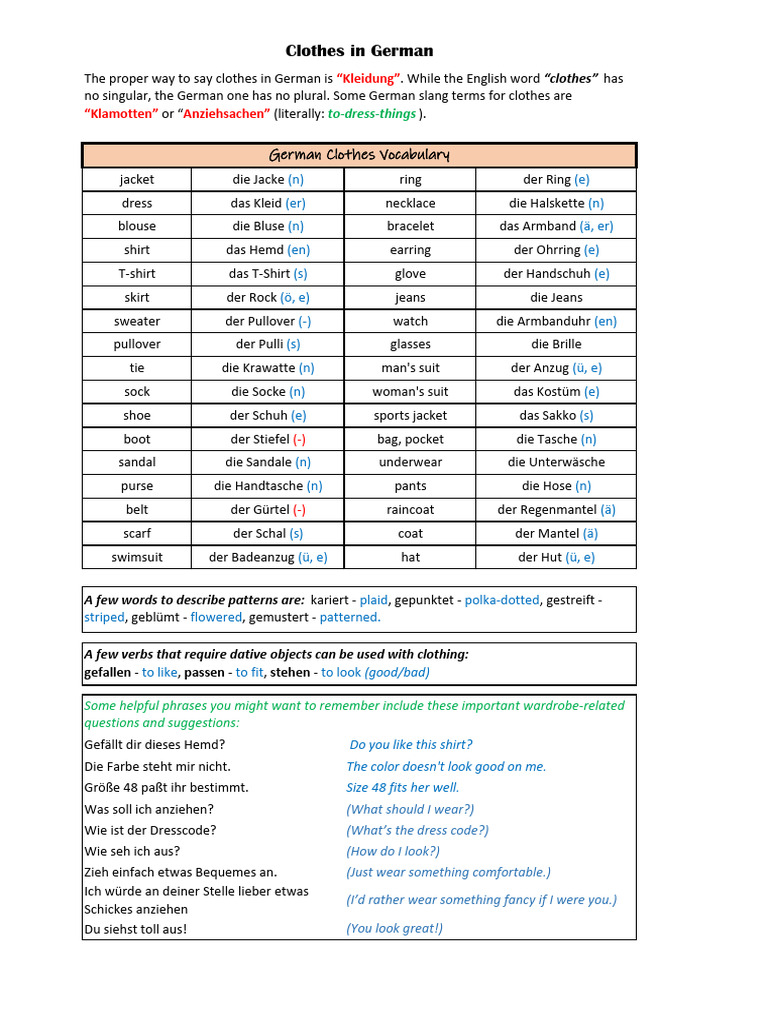 Kleidungs | PDF