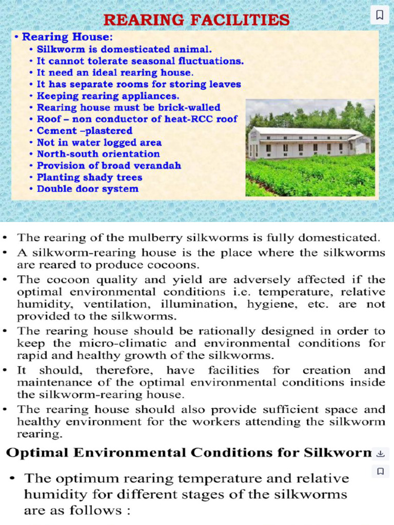 Silkworm Rearing Houses and Appliances | PDF