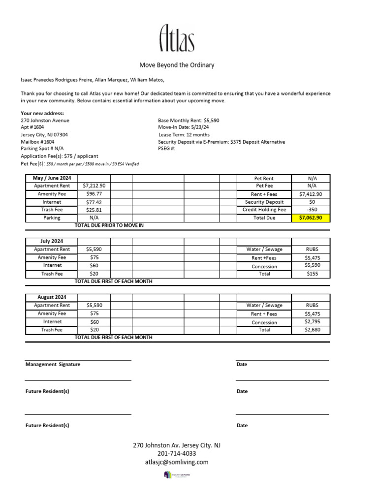 Atlas 1604 Welcome Letter | PDF