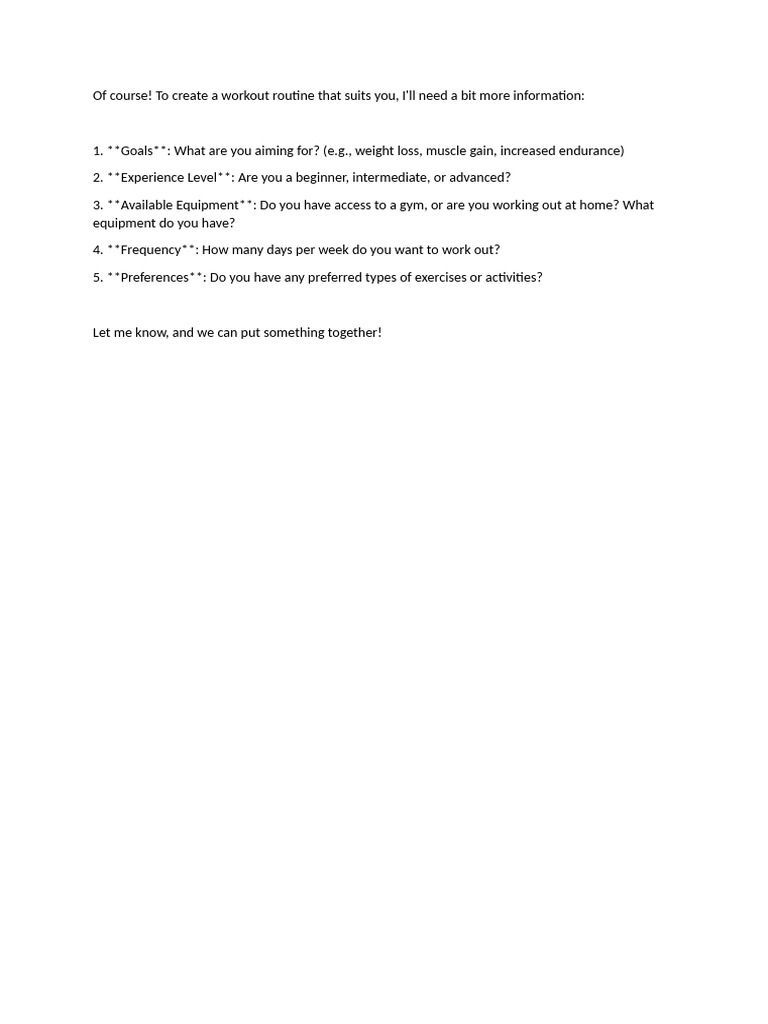 Workout pdf