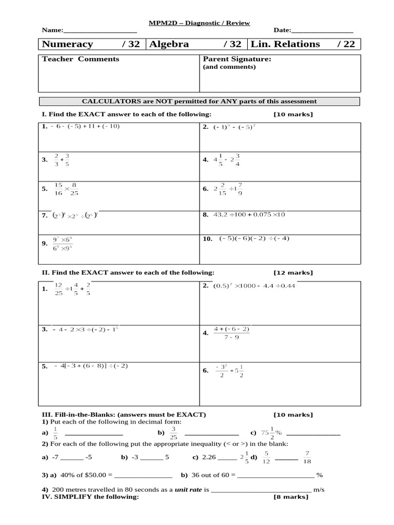 Sharbel Oubed - MPM2D-Diagnostic11 | PDF