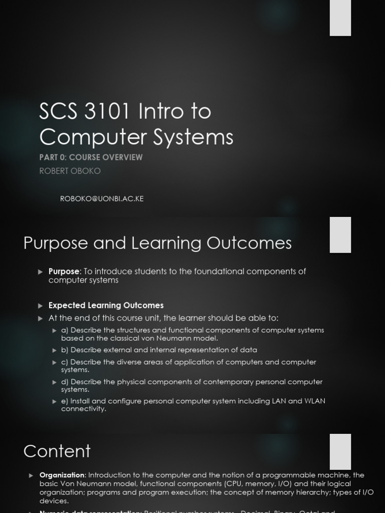 Intro to computer systems course overview pdf