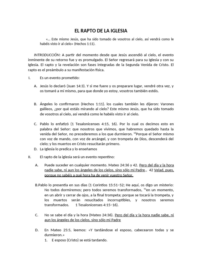El Rapto de La Iglesia | PDF