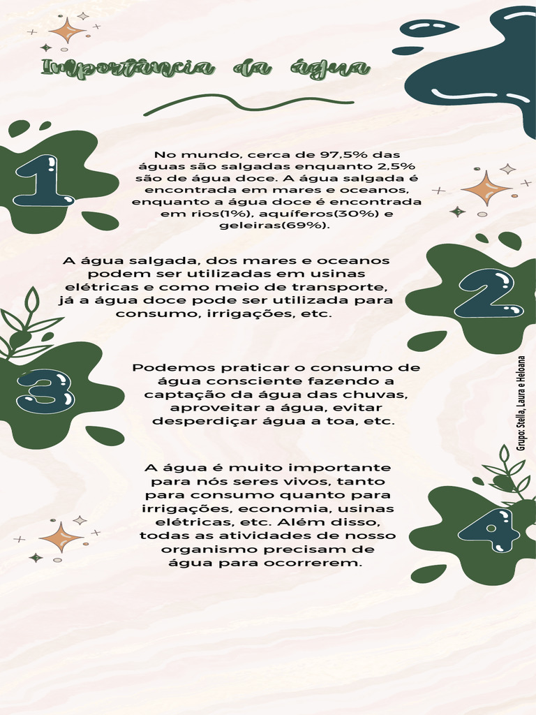 Importância da Água para a Vida | PDF | Ciências e Matemática ...