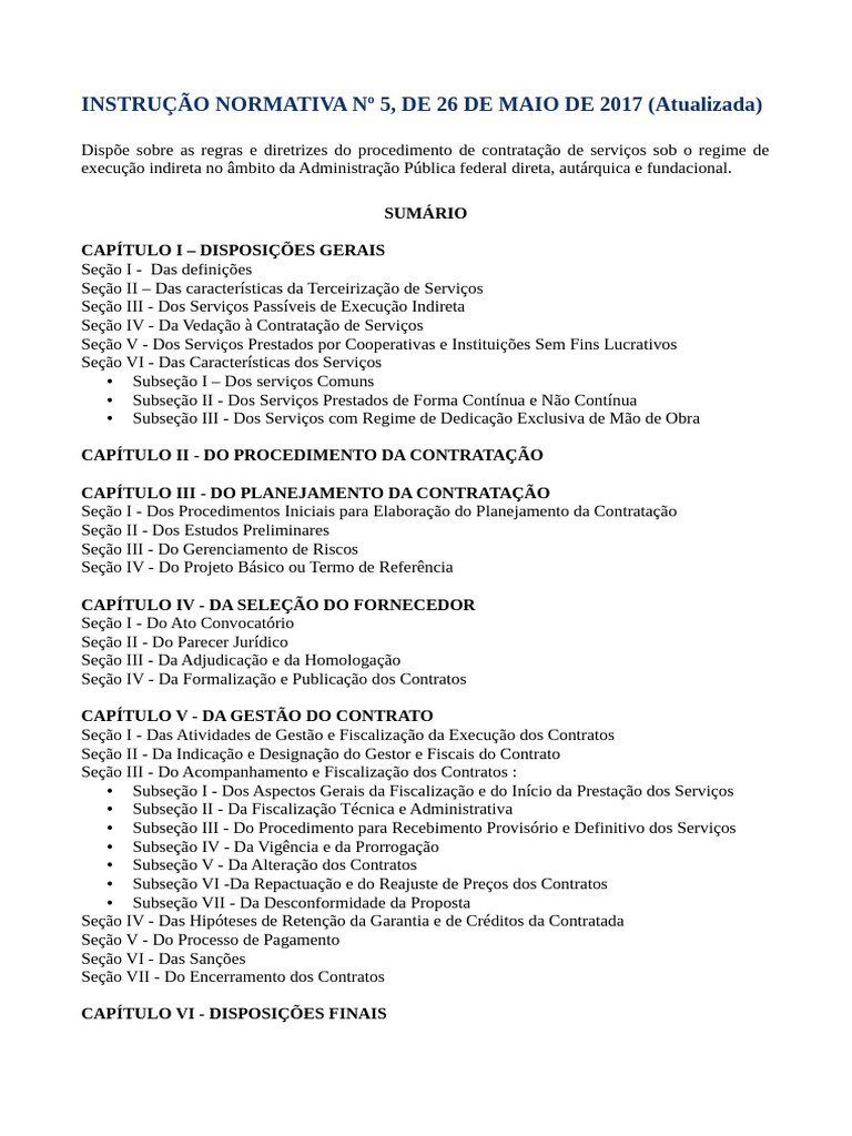 Instrução Normativa N 5 | PDF
