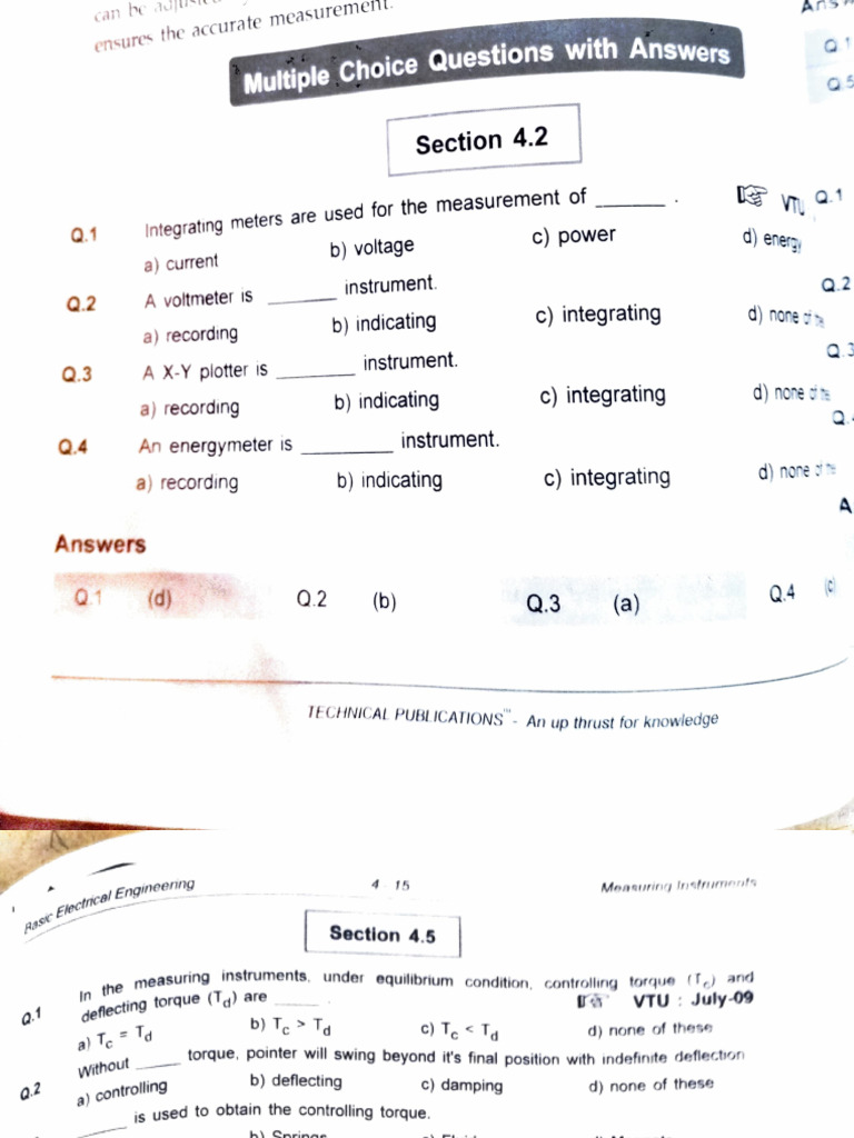 Mcqs Measuring Instruments Pdf
