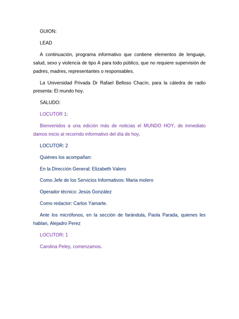 Guion locutores pdf