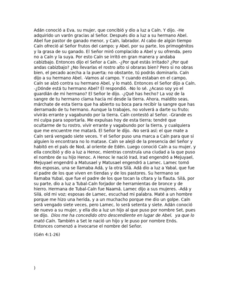 Génesis 4 | PDF