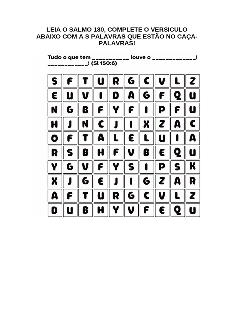 Atividade Sobre Louvor A Deus Pdf