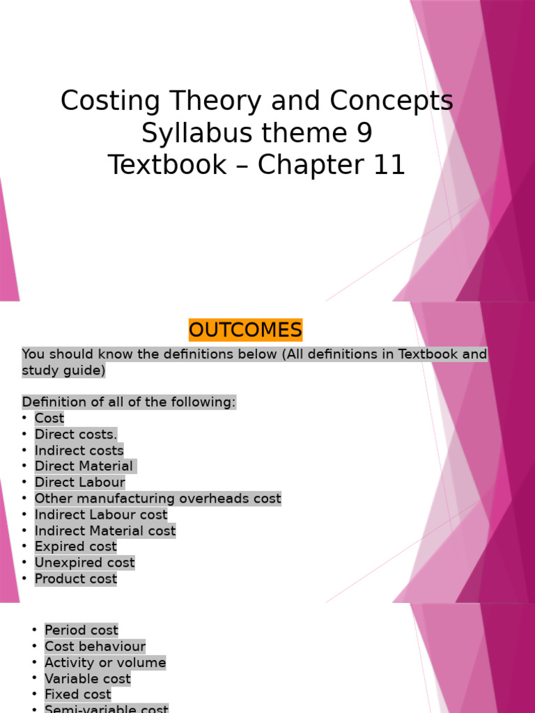 ACP100T Costing Theory & Concepts PP Slides | PDF