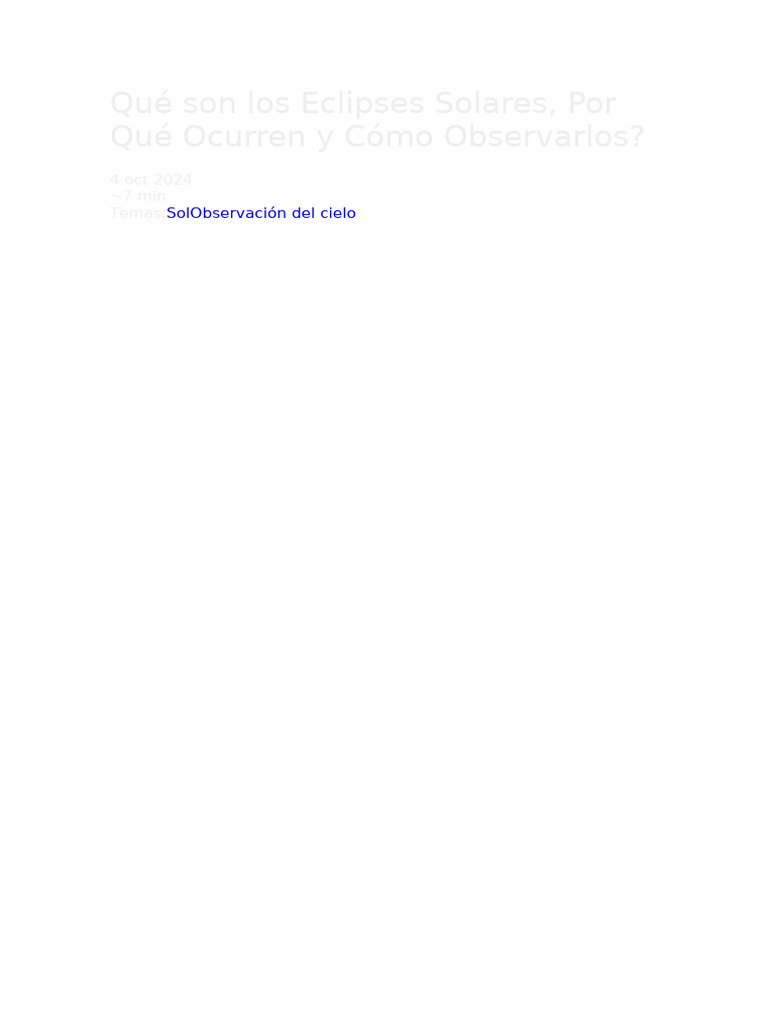 Eclipse Solar | PDF