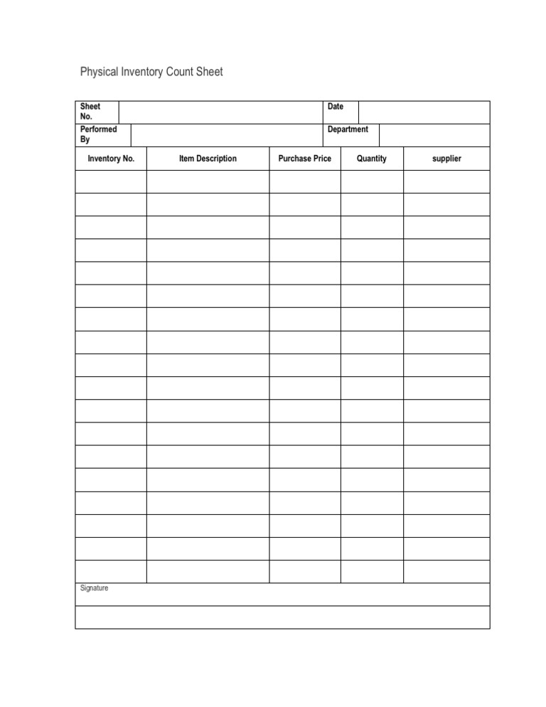 Physical Inventory Count Sheet | PDF | Supply Chain Management ...
