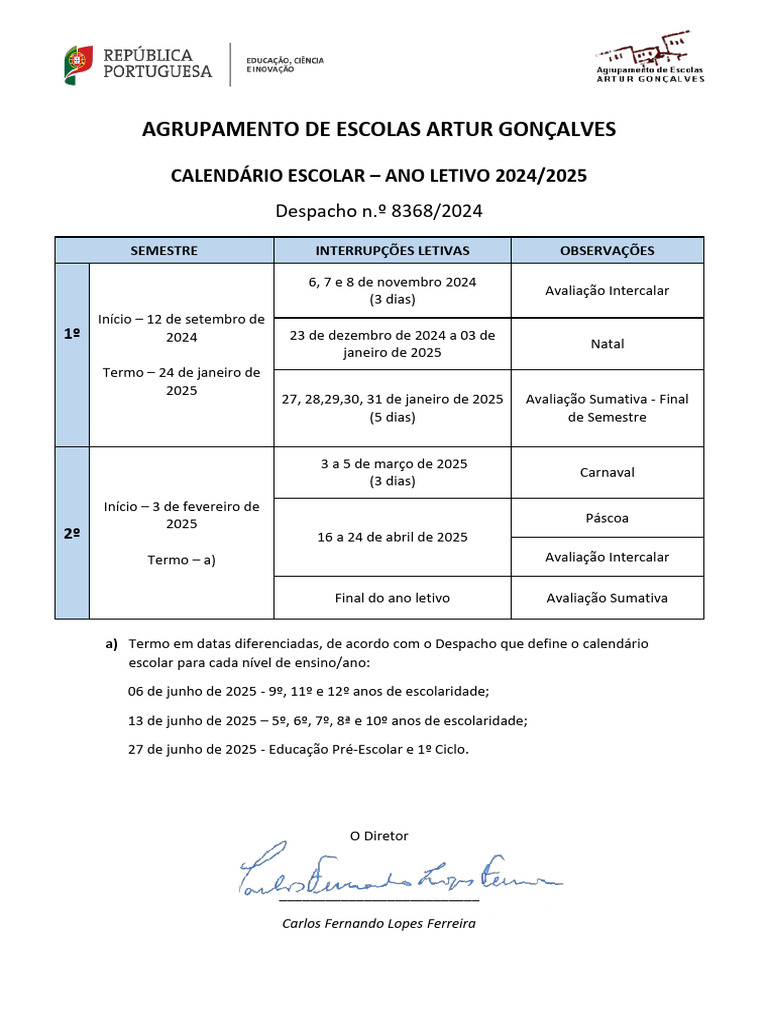 Calendario Escolar 2024 - 25 v1 | PDF