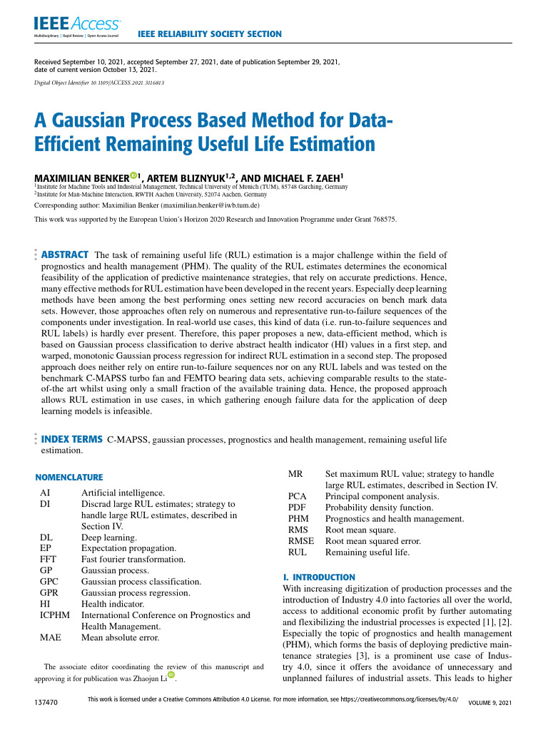 A Gaussian Process Based Method For Data - Efficient Remaining Useful ...