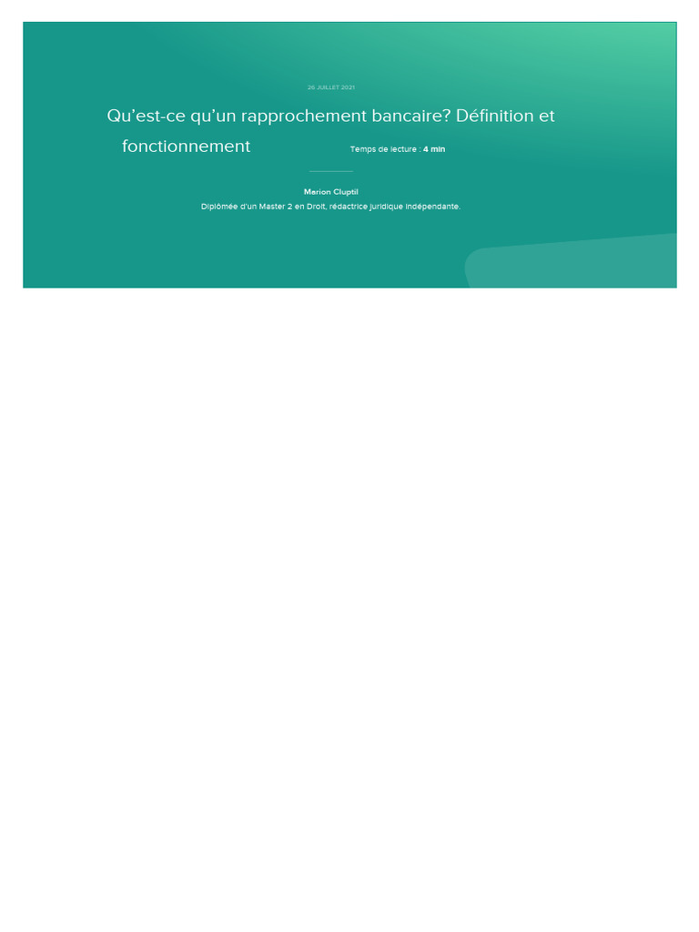 Guide du Rapprochement Bancaire | PDF | Comptabilité | Banques