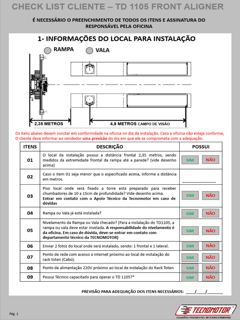 Check List Cliente - TD 1105 Rev01 | PDF