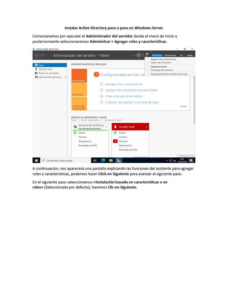 Instalar Active Directory Paso A Paso en Windows Server | PDF ...