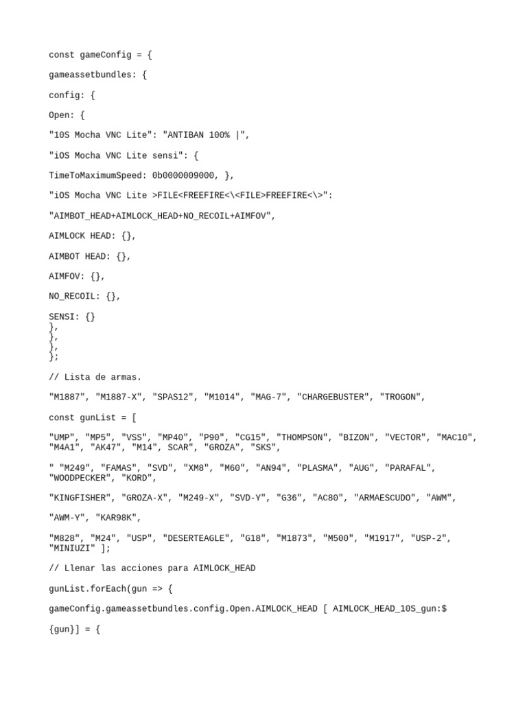 Aimbot Configuration for Free Fire | PDF