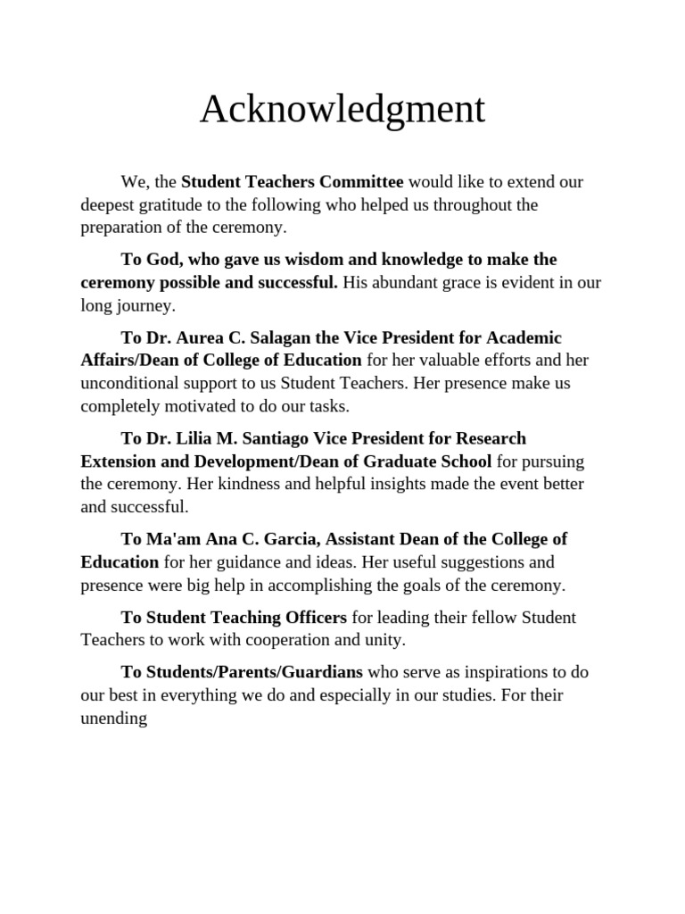 Acknowledgement | PDF