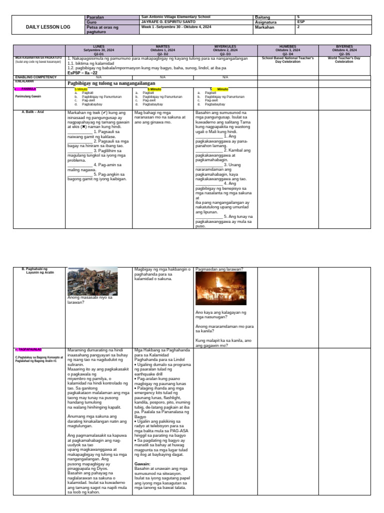 DLL Q2 W1 Esp5 | PDF