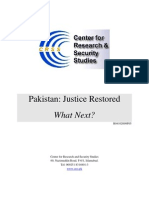Pakistan - Justice Restored, What Next