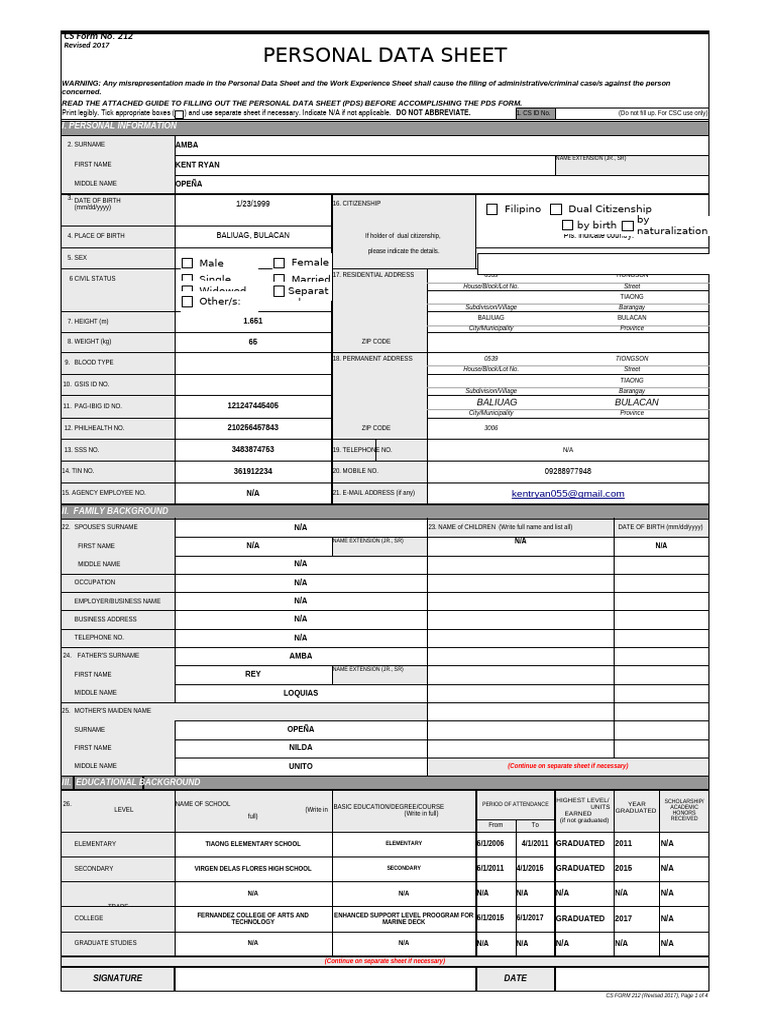 PDS Blank | PDF
