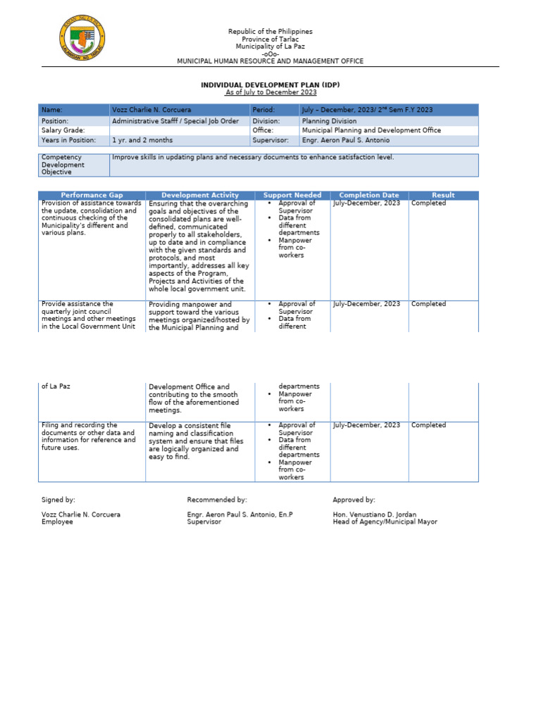 Individual Development Plan (IDP) | PDF