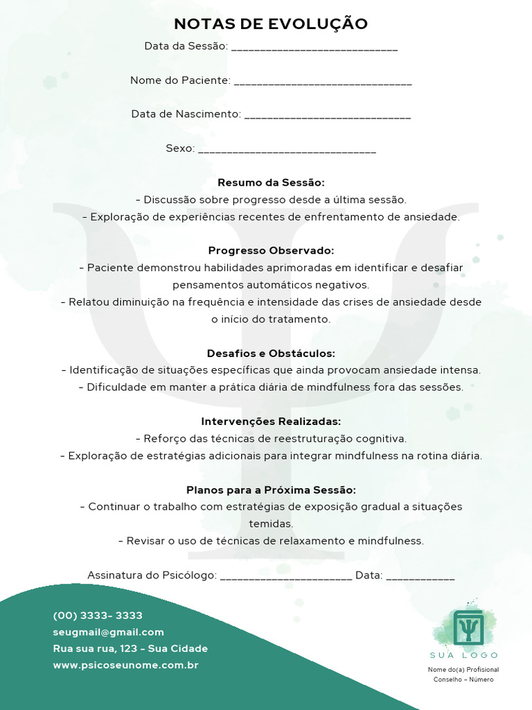 Cópia de Notas de Evolução | PDF
