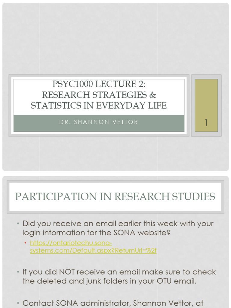 Psyc1000 Fall 2024 Lecture 2 Research Methods Student | PDF ...