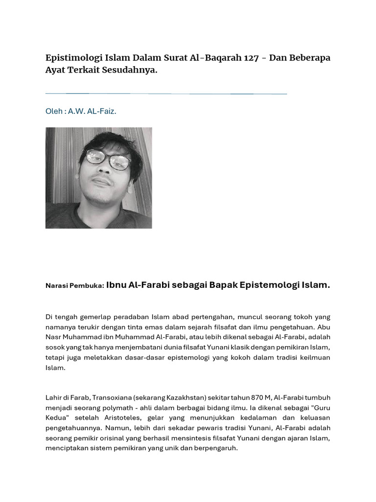 Epistemologi Islam dalam Al-Baqarah 127 | PDF | Filsafat | Agama ...