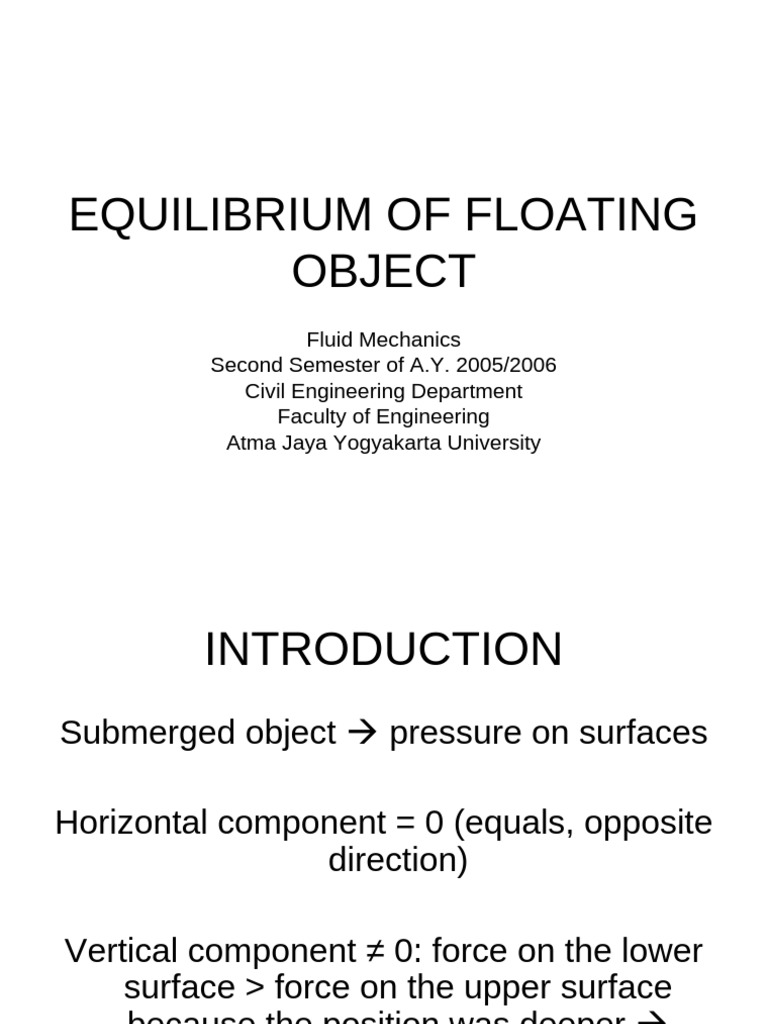 Stability of Floating Thing | PDF