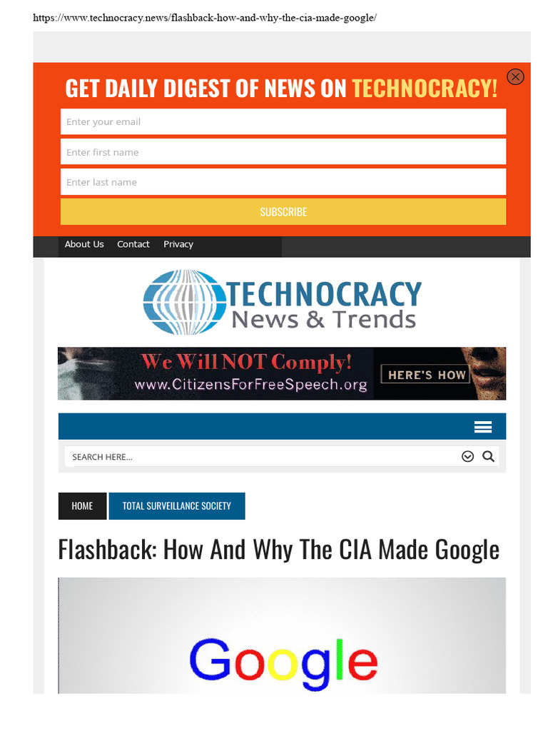 Flashback - How and Why The CIA Made Google | PDF