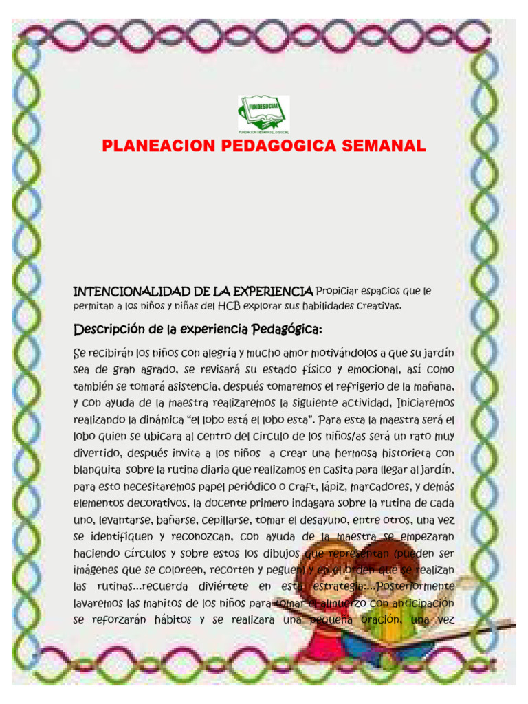 Programacion Priemra Infancia | PDF | Las emociones | Artes del ...