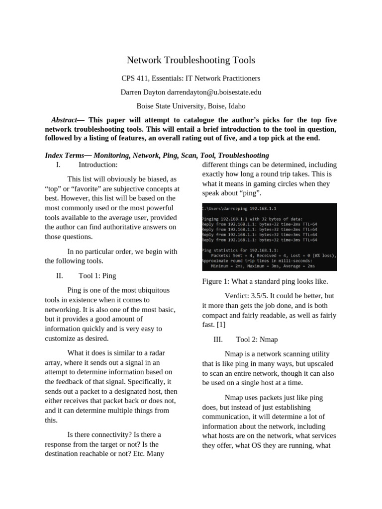 Top 5 Network Troubleshooting Tools | PDF | Computer Network | Firewall ...