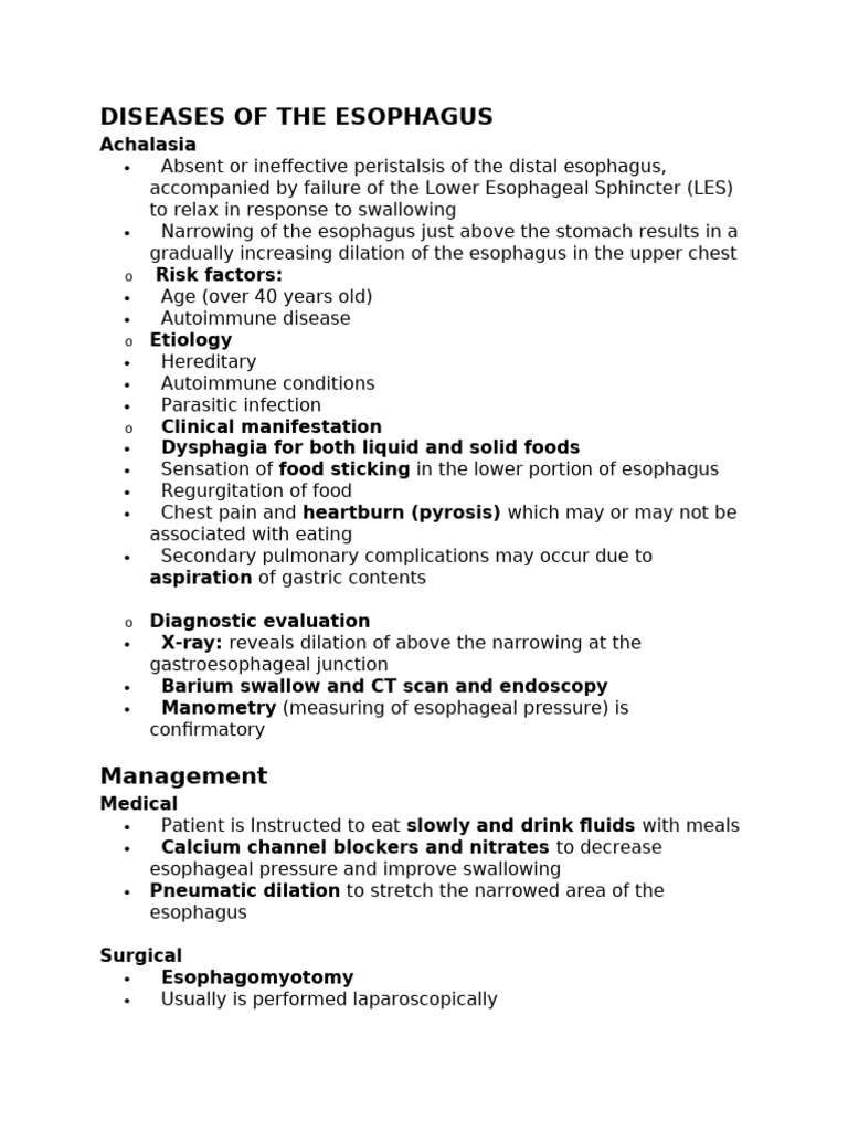 Diseases of Esophagus | PDF
