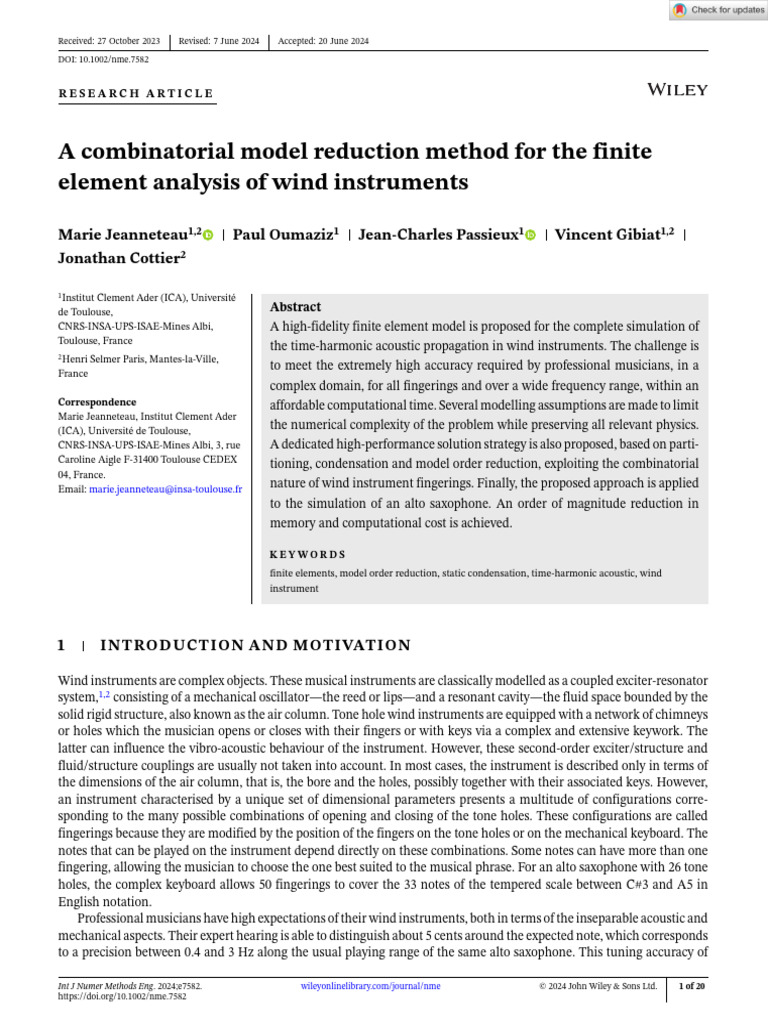Numerical Meth Engineering - 2024 - Jeanneteau - A Combinatorial Model ...