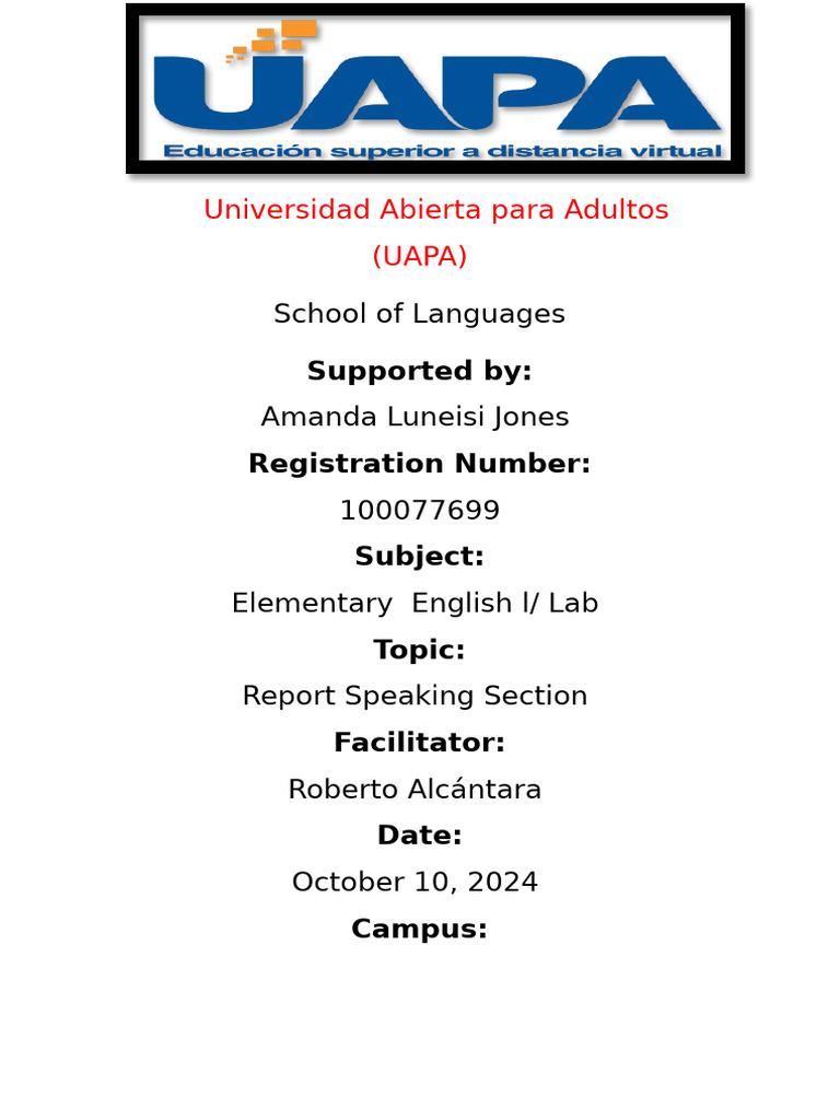Task Elementary English 1 | PDF