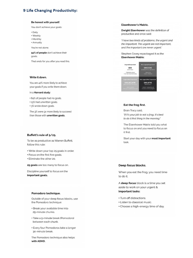 9 Life Changing Productivity | PDF | Technology & Engineering