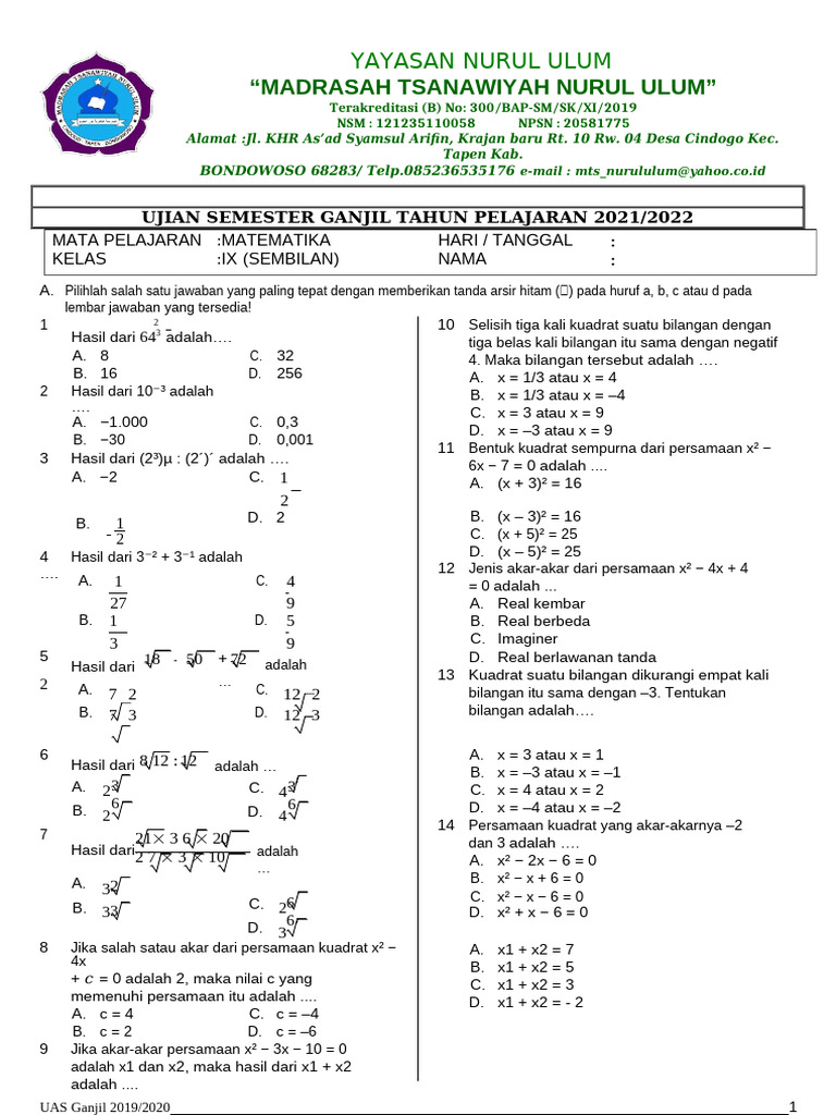 Mtk kls 9 2021 terkunci dikonversi pdf