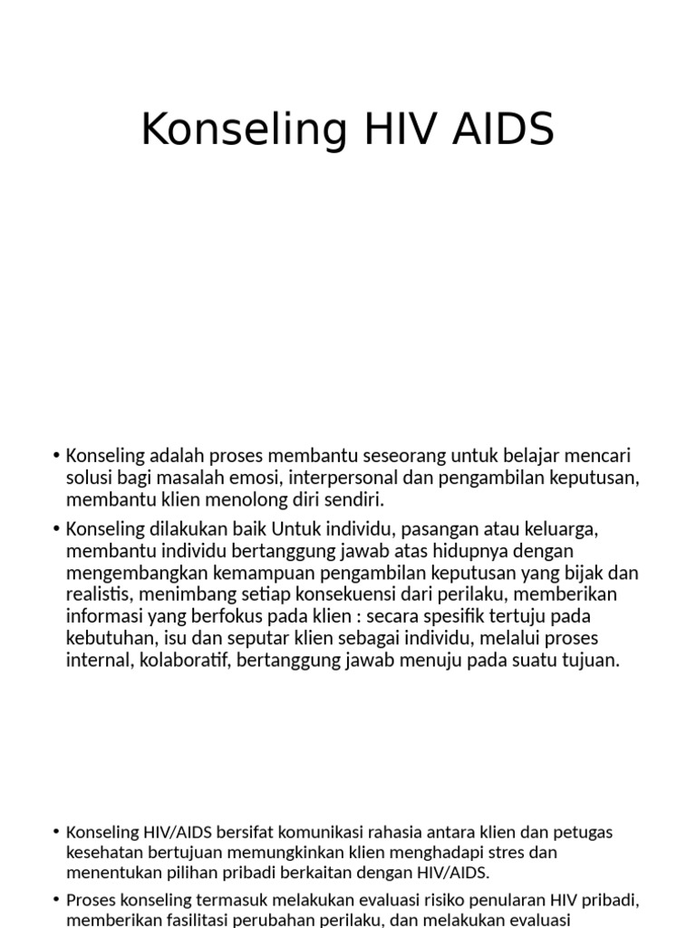 Konseling HIV AIDS | PDF