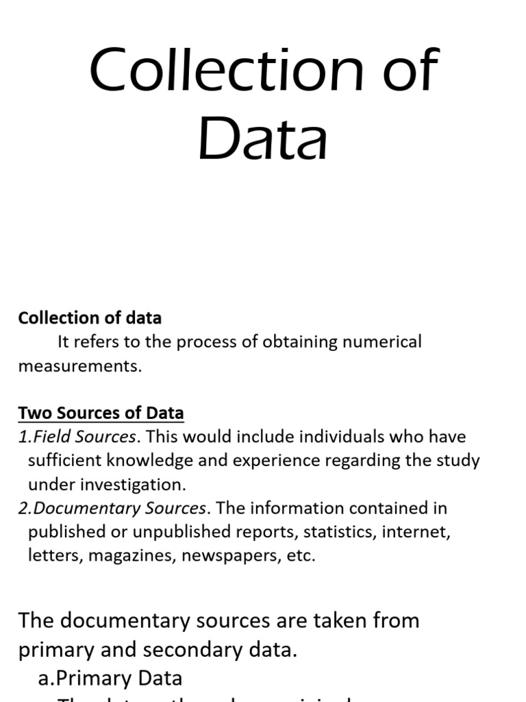 Chapter 2 Collection of Data | PDF