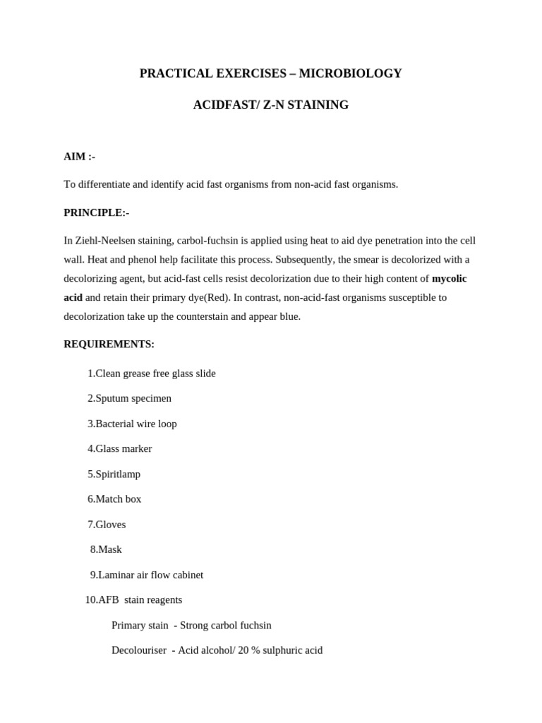 AFB Staining | PDF