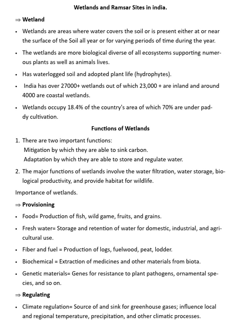 Wetlands and Ramser Sites | PDF