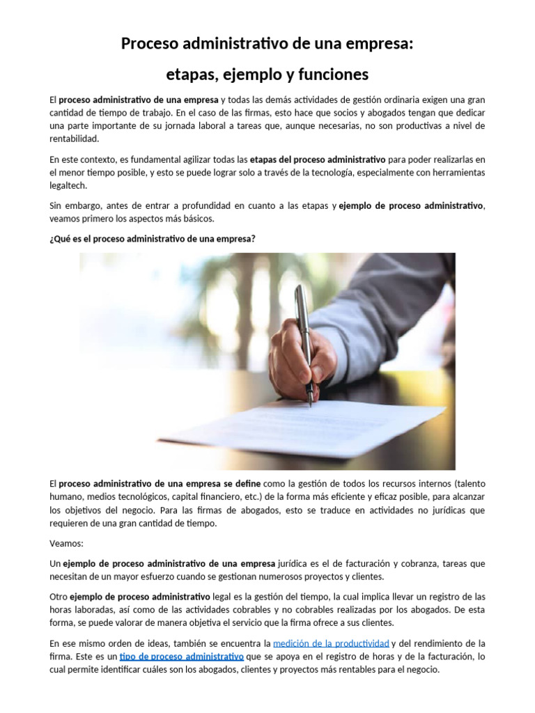 Proceso Administrativo de Una Empresa, Etapas, Ejemplo y Funciones ...
