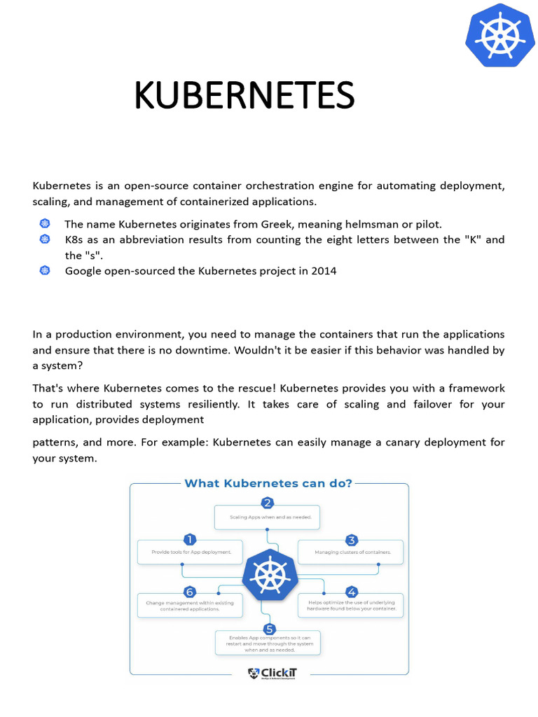 Kubernetes Document For Freshers | PDF